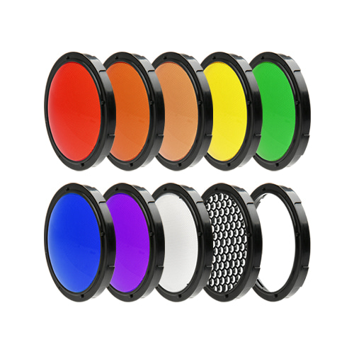 LightFilter KIT [Speedbox-Flip] Colorfilter-7 colors, Diffuser, Honeycomb Grid, Gel FrameSMDV